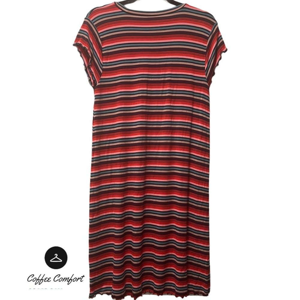 American Eagle Large Striped Short Sleeves Dress